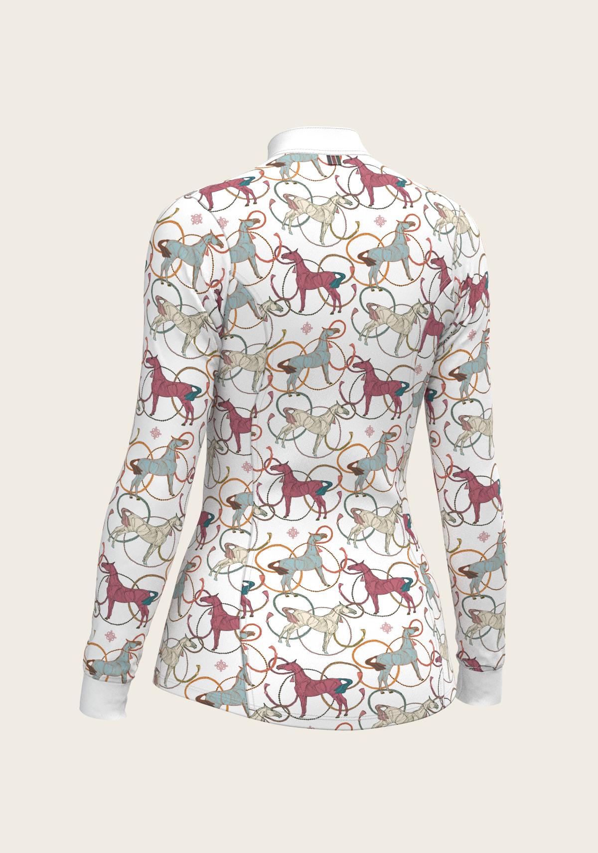 Colourful Horses Quarter Zip Sun Shirt