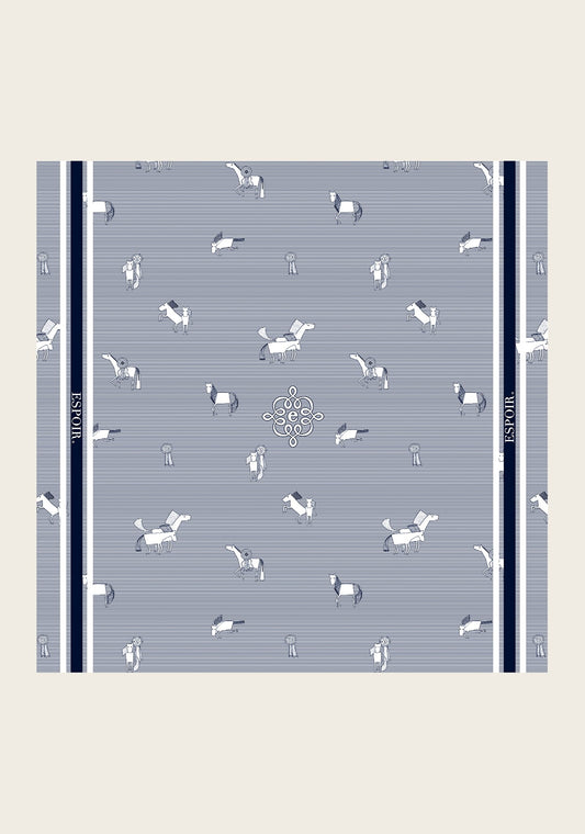  Navy Stripes Square Scarf