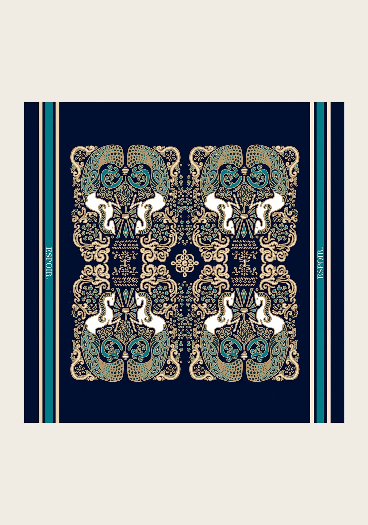 Mermaid Horses on Navy Square Scarf