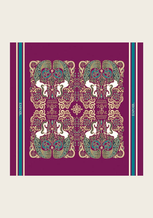 Mermaid Horses on Berry Square Scarf