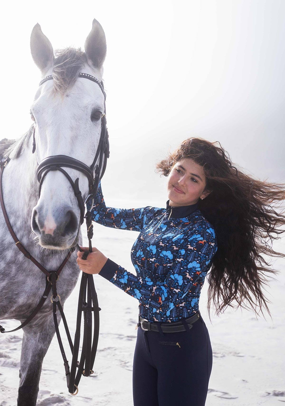  Forest on Navy Quarter Zip Sun Shirt