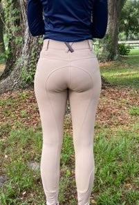 Coquet High Waist Hunter Coolmax Tan Knee Patch Breeches