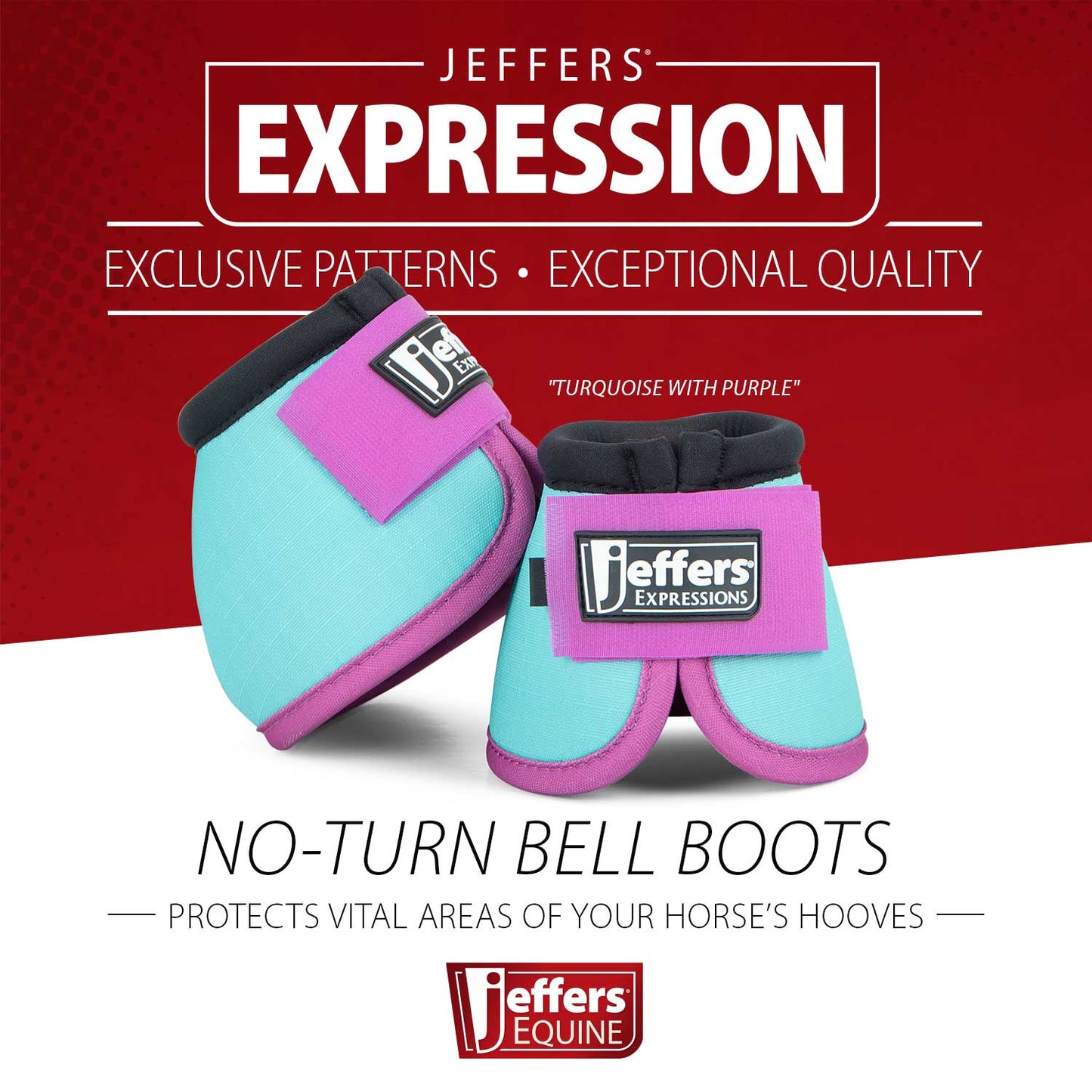 Jeffers Expression Neon No-Turn Bell Boots for Horses