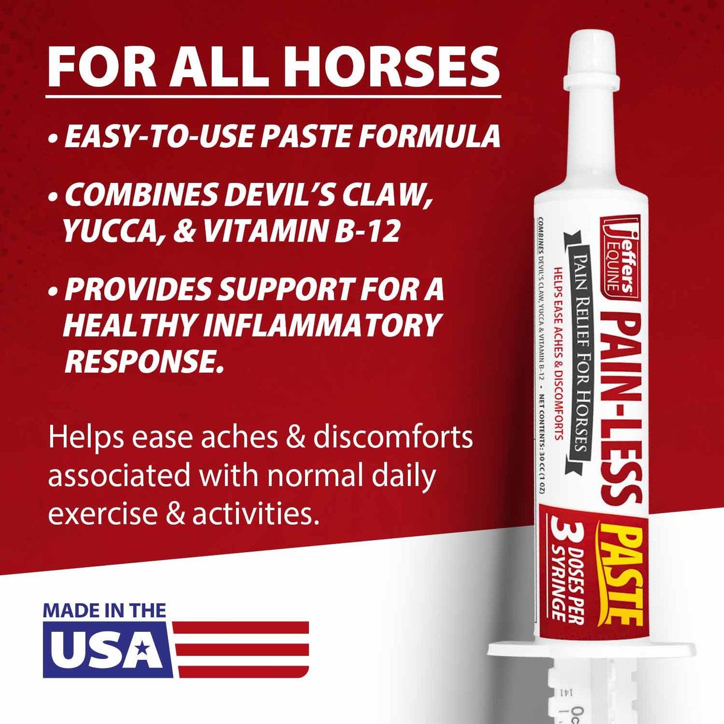 Jeffers Pain-Less Pain Relief Paste for Horses
