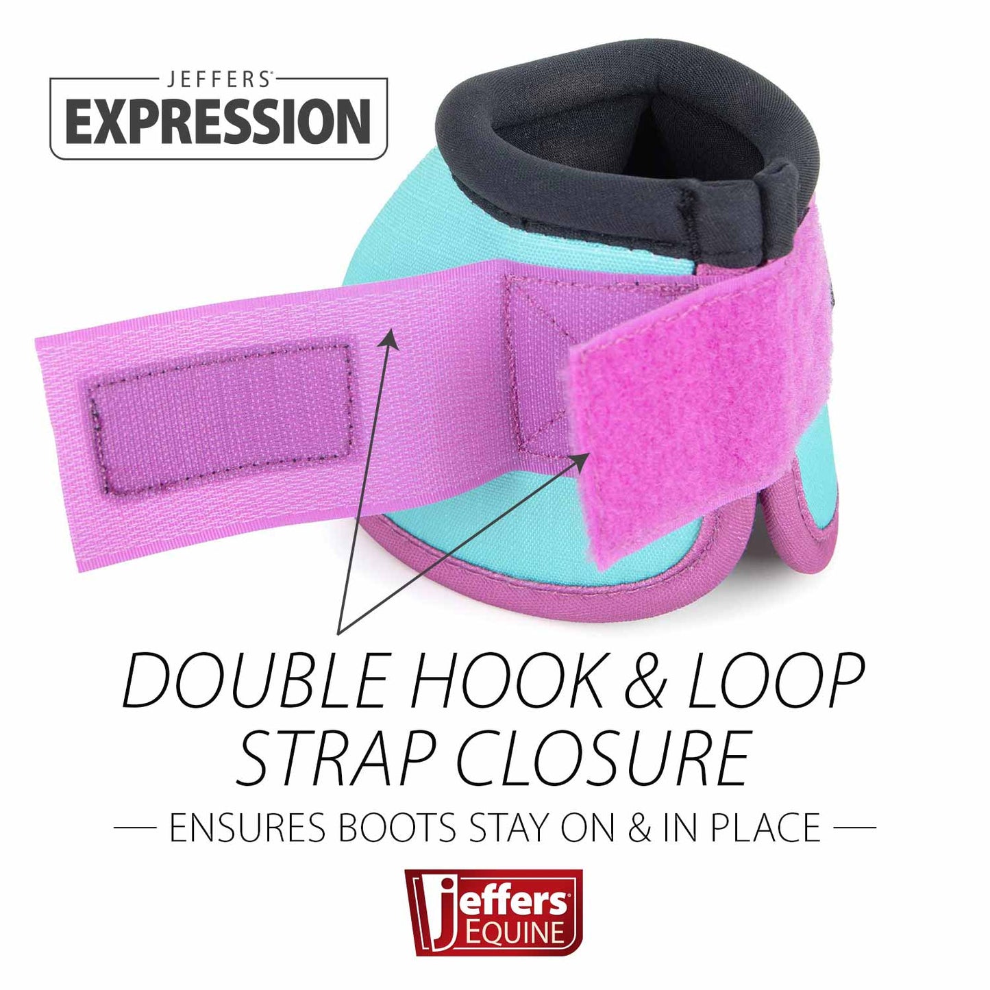 Jeffers Expression Neon No-Turn Bell Boots for Horses