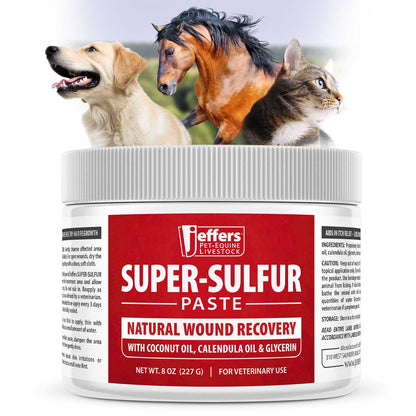 Jeffers Super-Sulfur Skin & Wound Healing Paste for Pets, Horses, & Livestock