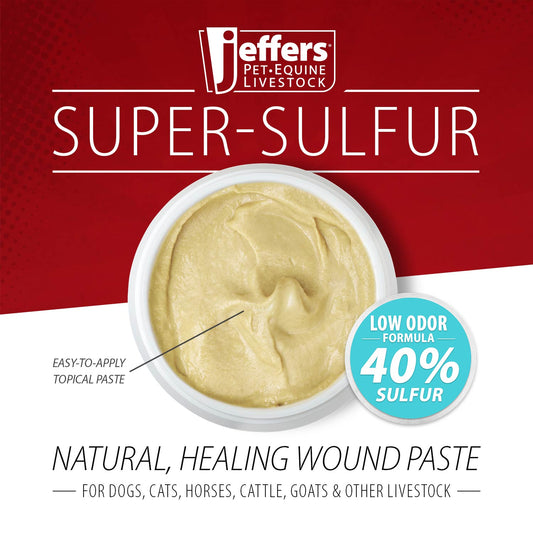 Jeffers Super-Sulfur Skin & Wound Healing Paste for Pets, Horses, & Livestock