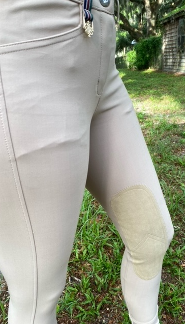 Coquet High Waist Hunter Coolmax Tan Knee Patch Breeches