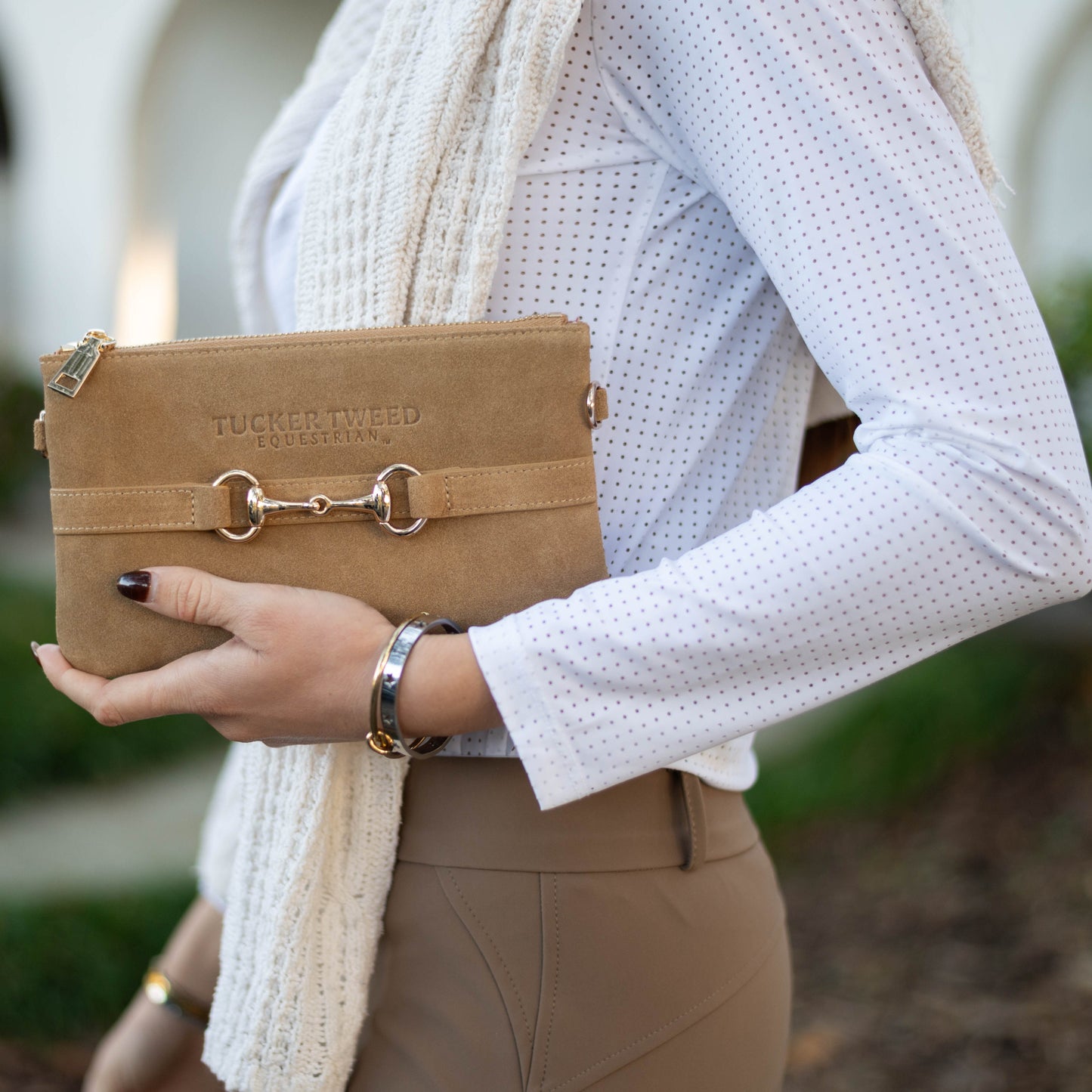 Wellington Wristlet Milk Chocolate Suede Edition