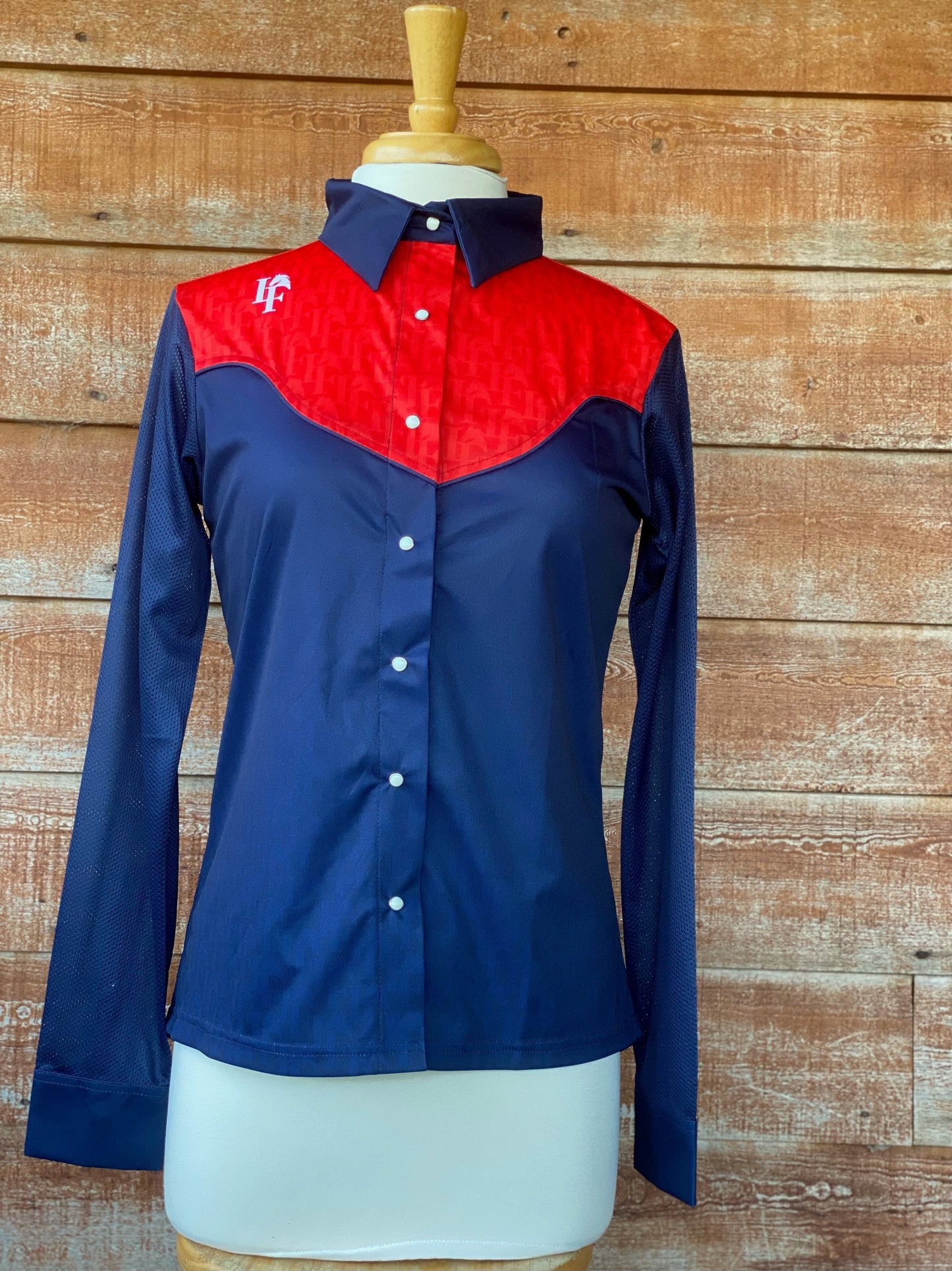 Lakota Navy Red YokeLadies Western Style Shirt WS3000